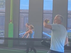 playing pickleball